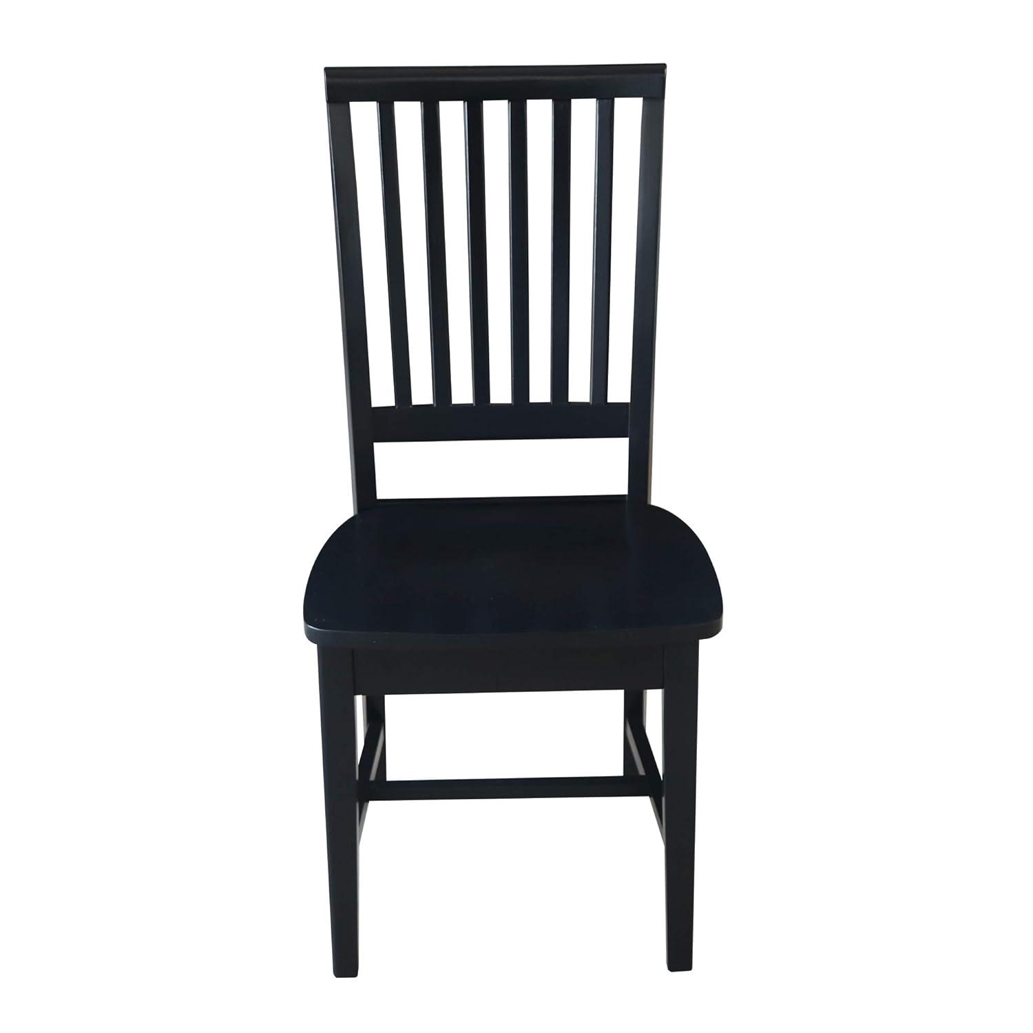 Set of 2 Mission Side Chair Black - International Concepts: Solid Wood, Slat Back, Armless
