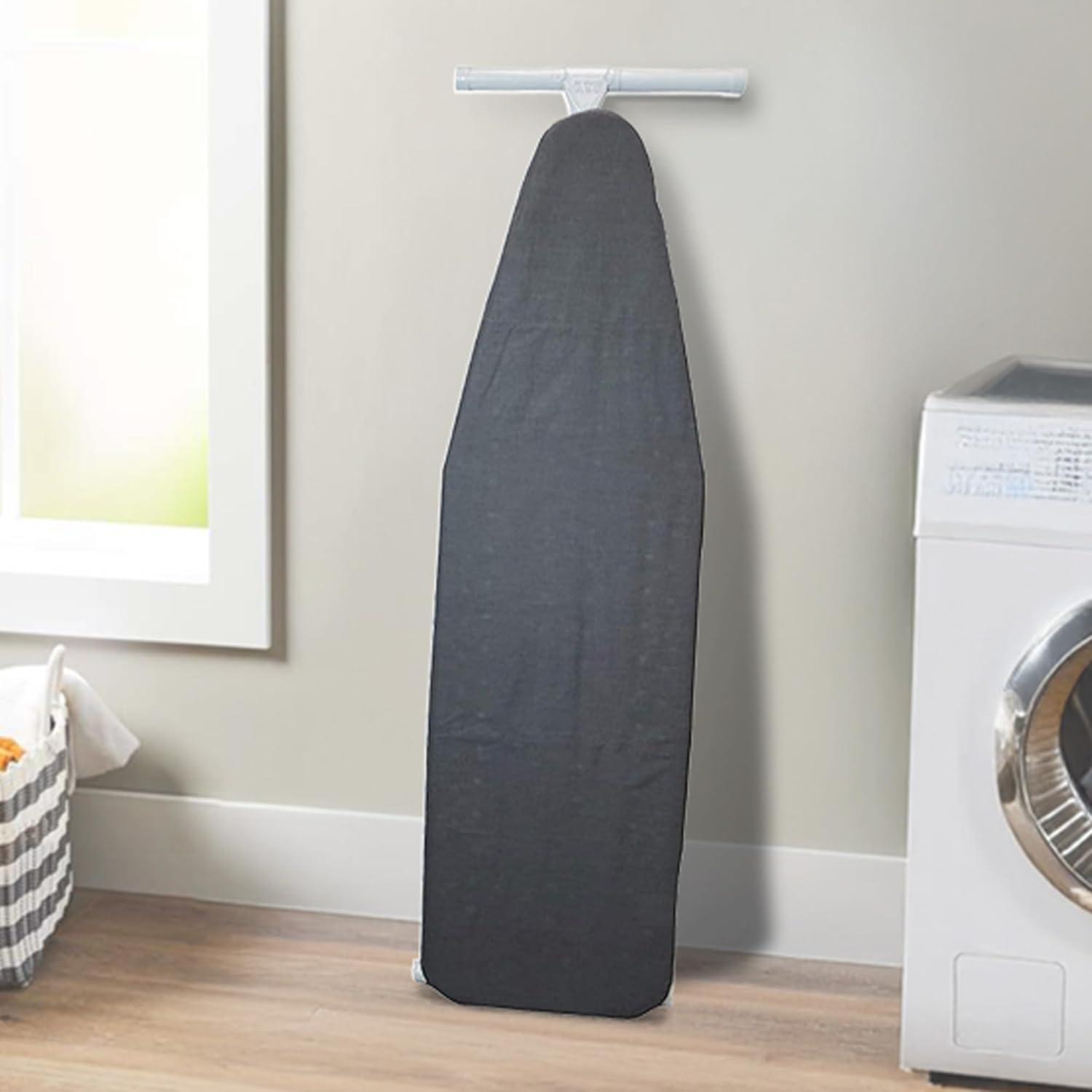 Homz T-Leg Foldable Adjustable Ironing Board w/Pad & Cotton Cover, Gray