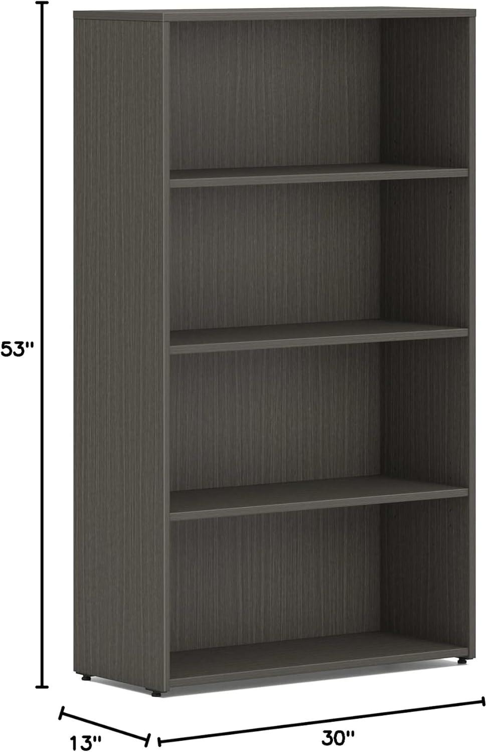 HON Mod 4-Shelf 53"H Bookcase Traditional Mahogany LBC3013B4LT1