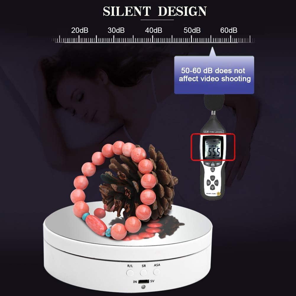 Black and Silver 5.43 Inch Motorized Rotating Display Stand