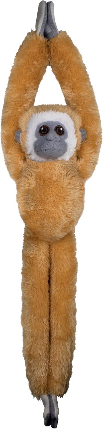 EcoBuddiez Tree Huggers - Gibbon from Deluxebase. Small 55cm Hanging Soft Toy Made from Recycled Plastic Bottles. Eco-friendly Soft and Cuddly Plush Toy and Perfect Cuddly Gift for Kids.
