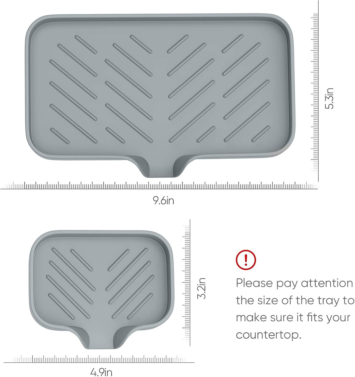 Estbridge Kitchen Soap Tray Sink Tray Silicone Soap Dish Sponge Holder for Kitchen Sink Organizer