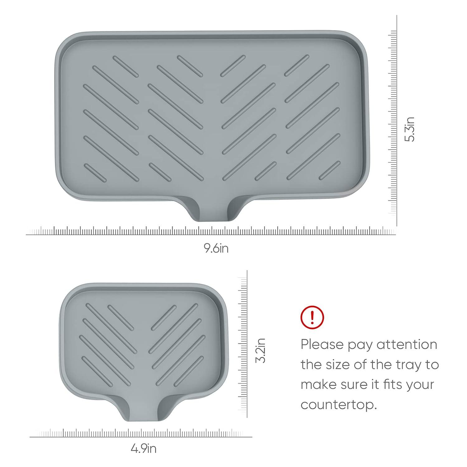 Estbridge Kitchen Soap Tray Sink Tray Silicone Soap Dish Sponge Holder for Kitchen Sink Organizer