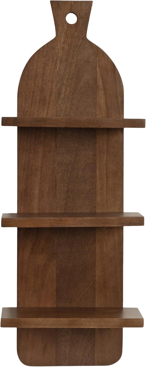 Kate & Laurel All Things Decor 12"x32" 3-Tier Braxton Modern Farmhouse Wall Shelves Natural Brown: Transitional Style, Plastic Frame