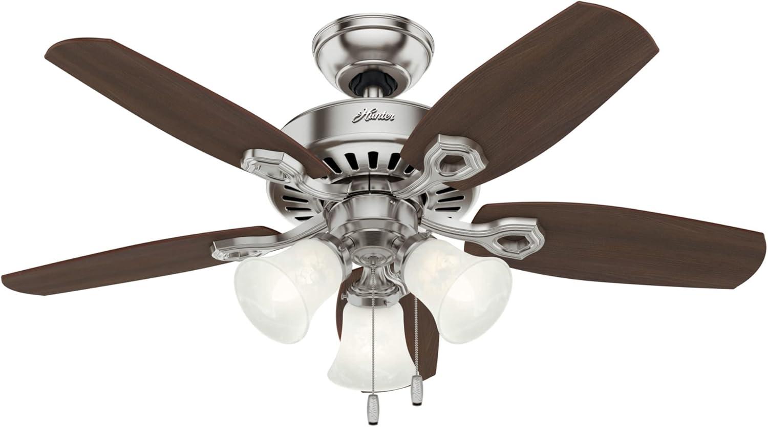 42" Builder 5 - Blade Standard Ceiling Fan with Pull Chain and Light Kit Included