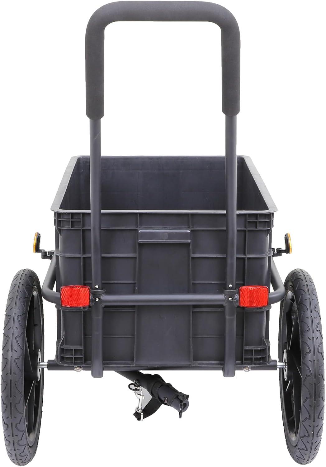 Xspec 2-in-1 Bike Cargo Trailer Pushcart with Tow Hitch and Removable Handlebar