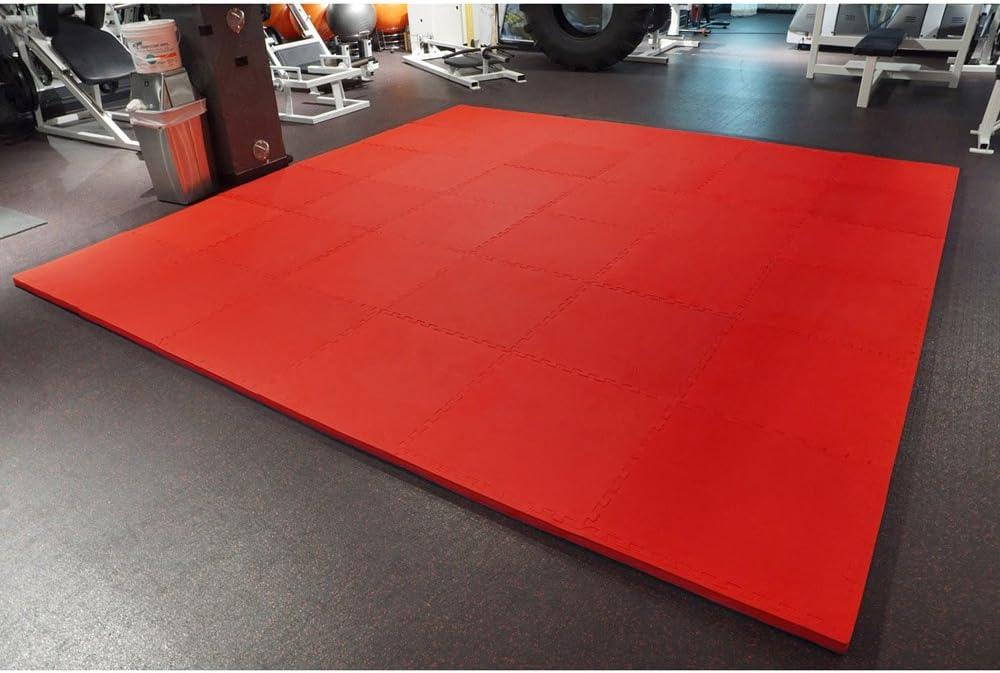 Meister X-Thick 1.5" Interlocking 16 Tiles Gym Floor Mat - Red