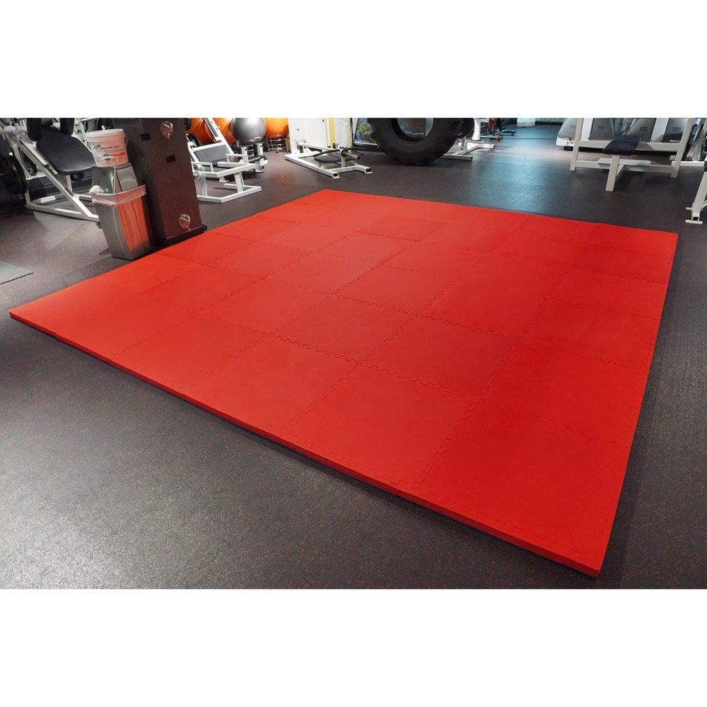 Meister X-Thick 1.5" Interlocking 16 Tiles Gym Floor Mat - Red
