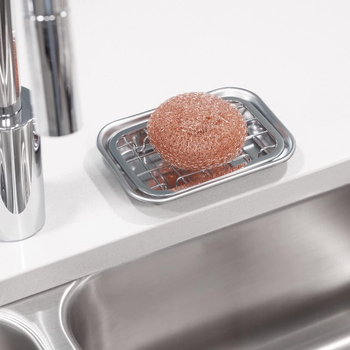 Gia Bar Soap Dish for Bathroom Vanities, Kitchen Sink - 2 Piece, Polished