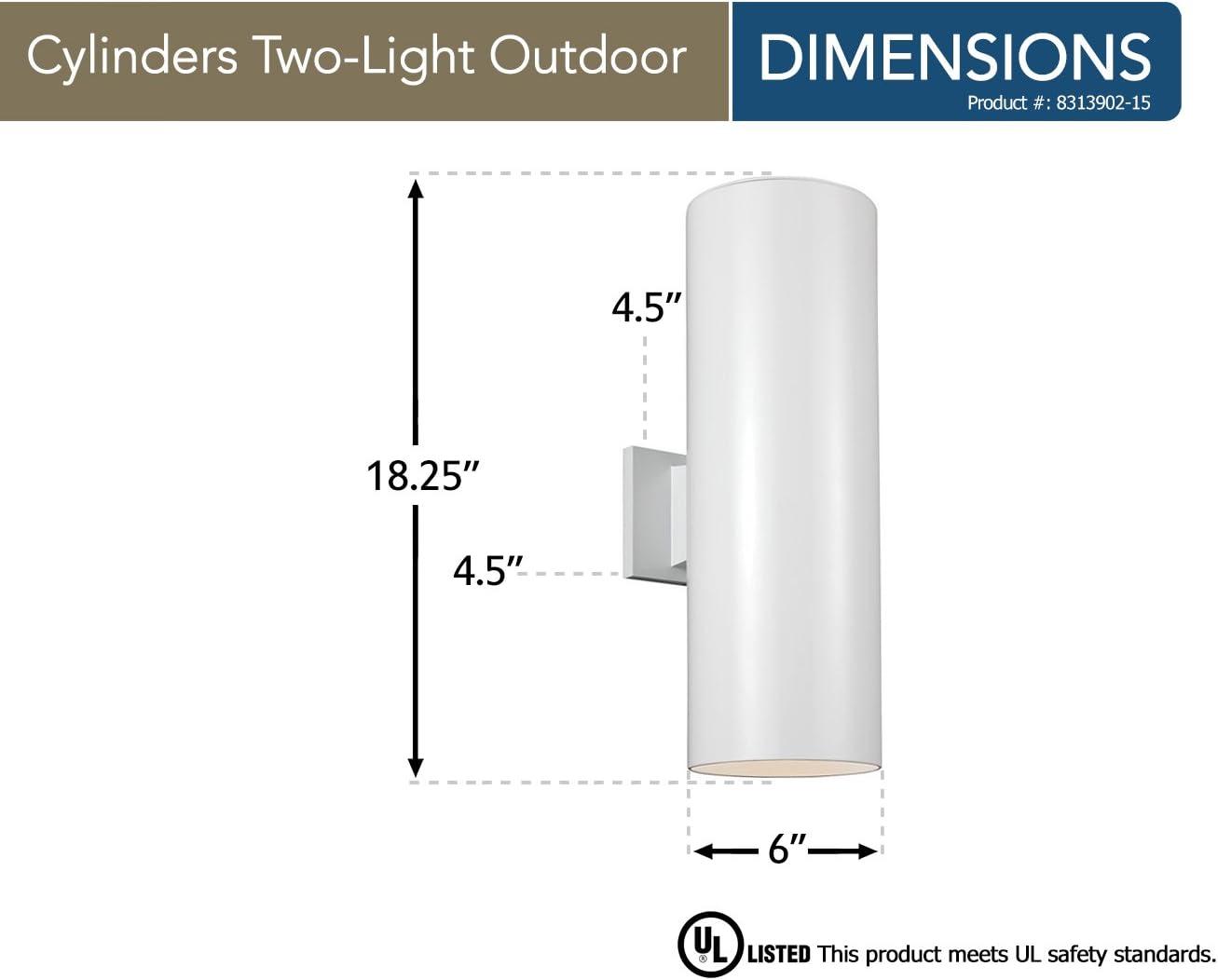 Cylindrical White Tempered Glass Dimmable Sconce - 2 Light