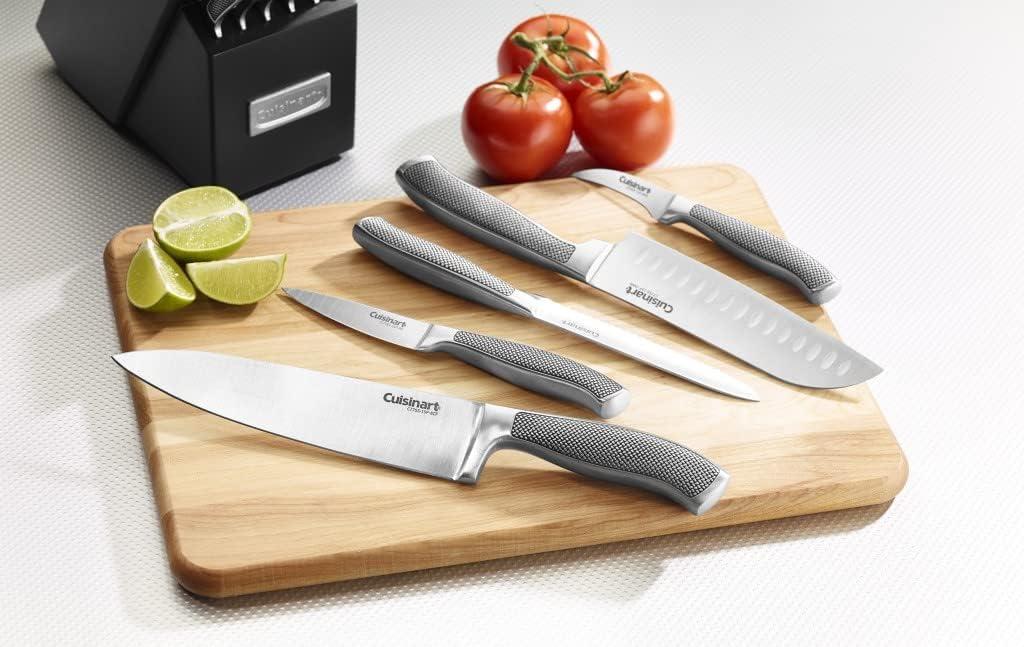 15-Piece Stainless Steel Knife Block Set with Ergonomic Handles