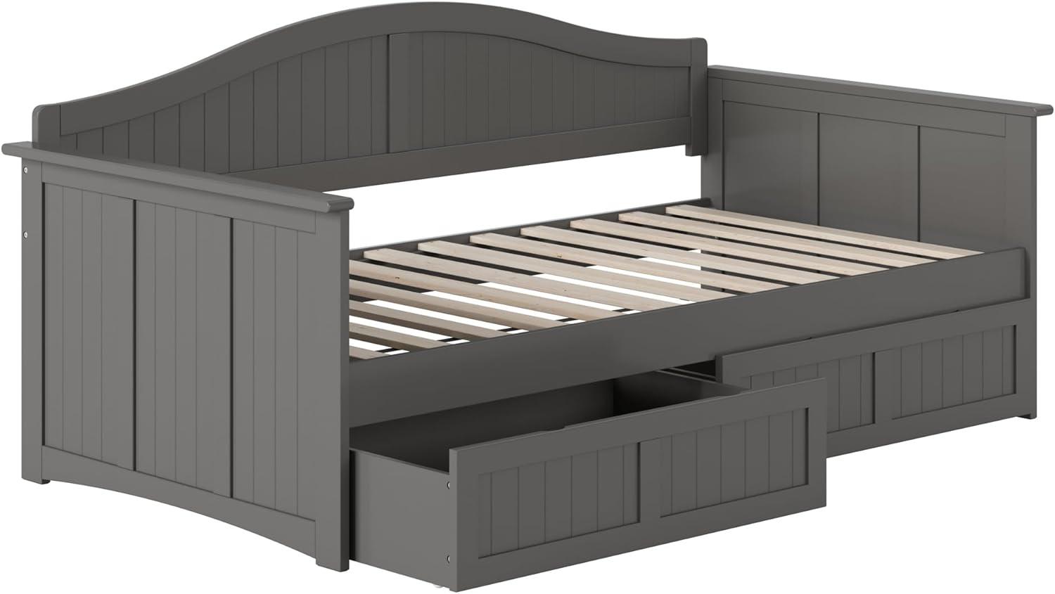 Nantucket Gray Twin Wood Daybed with Storage Drawers