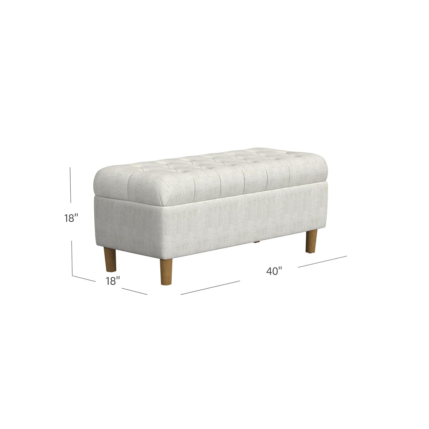 HomePop Polyester Upholstered Storage Bench