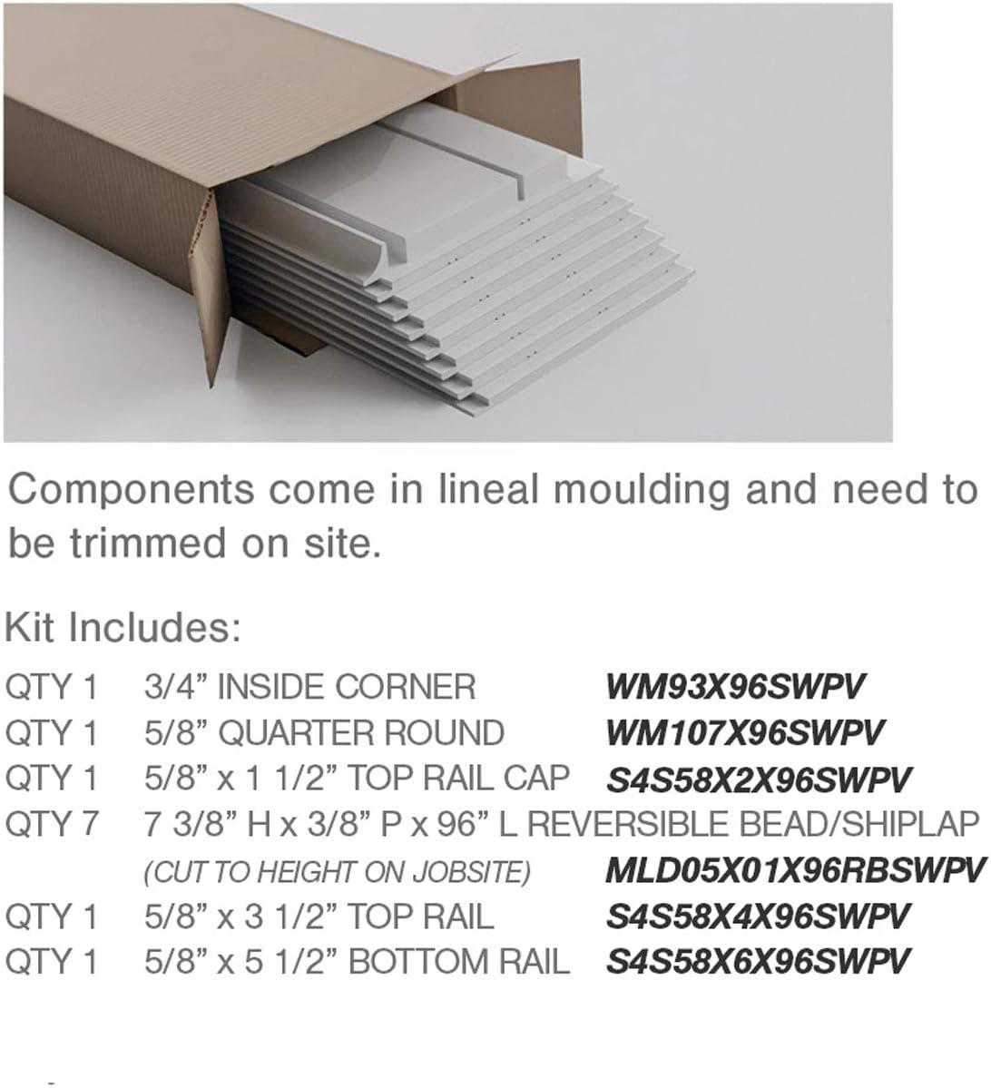 Deluxe Shiplap with a Nickel Gap 8' Length PVC Wainscoting Kit