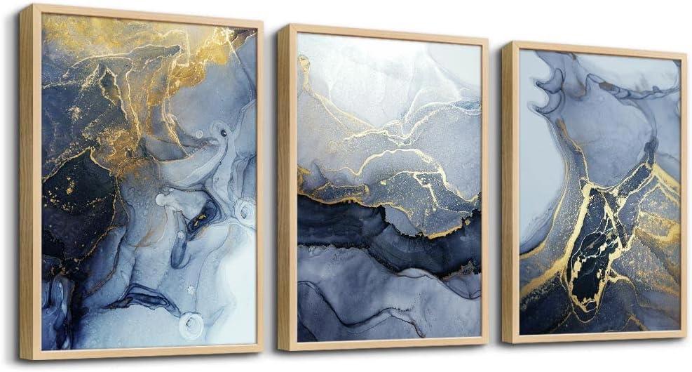 Abstract Wall Decor for Living Room Bedroom Wall Art Paintings Abstract Ink painting Wall Artworks Hang Pictures for Office Decoration, 12x16 inch/Piece, 3 Panels Bathroom Home Decorations Posters