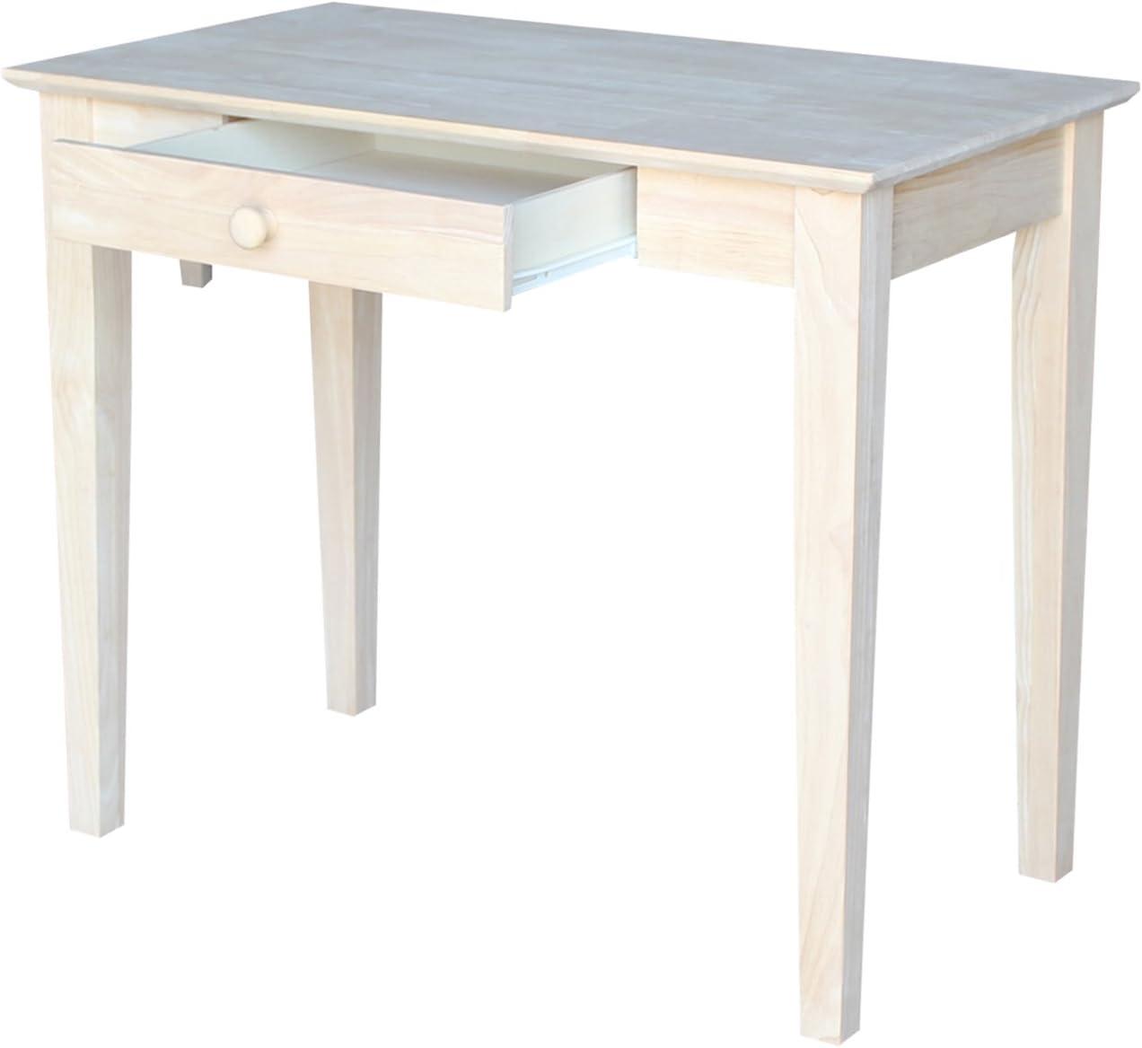 Elegant Solid Parawood Writing Desk with Practical Drawer