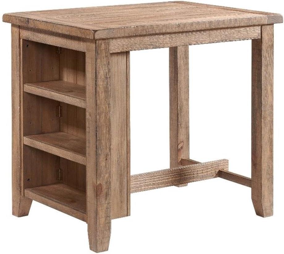 Highland Table with 3 Open Shelves, Sandwash