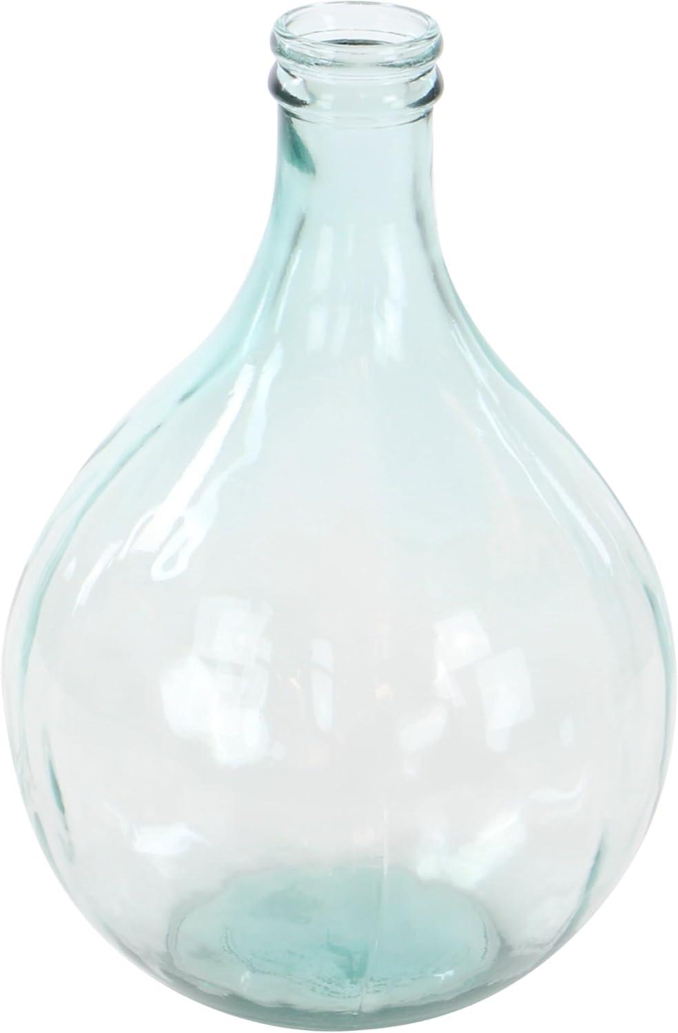 DecMode 17" Spanish Blue Recycled Glass Vase