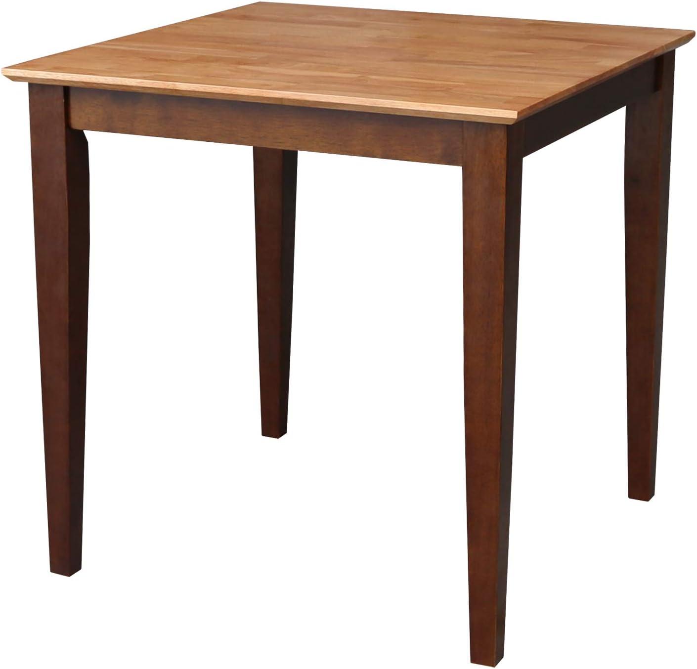 Cinnamon and Espresso Solid Wood Dining Table with Shaker Legs