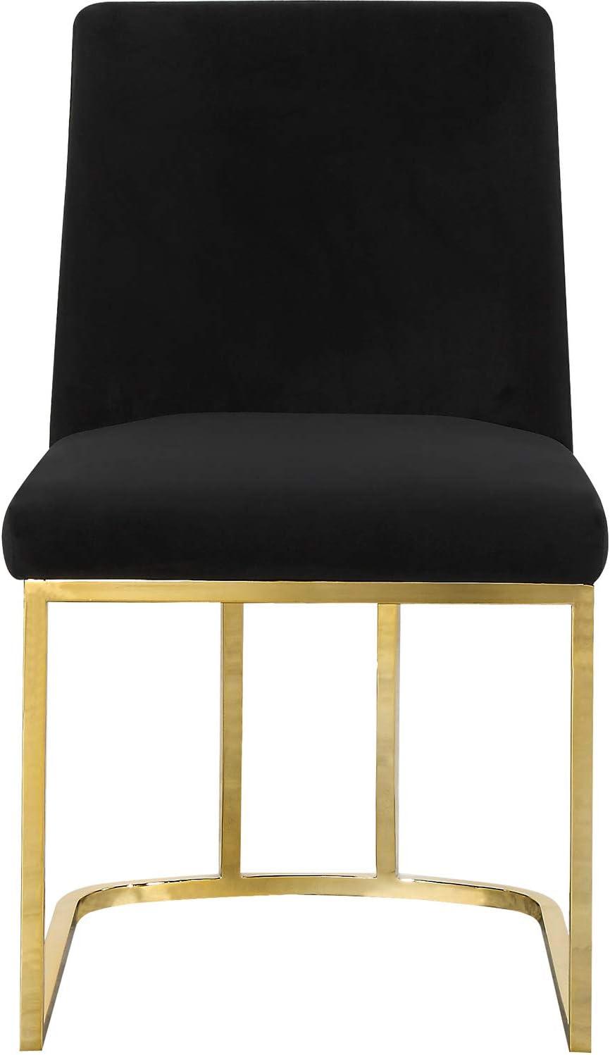 Maykoosh Nordic Haven Black Velvet Dining Chair, Set of 2