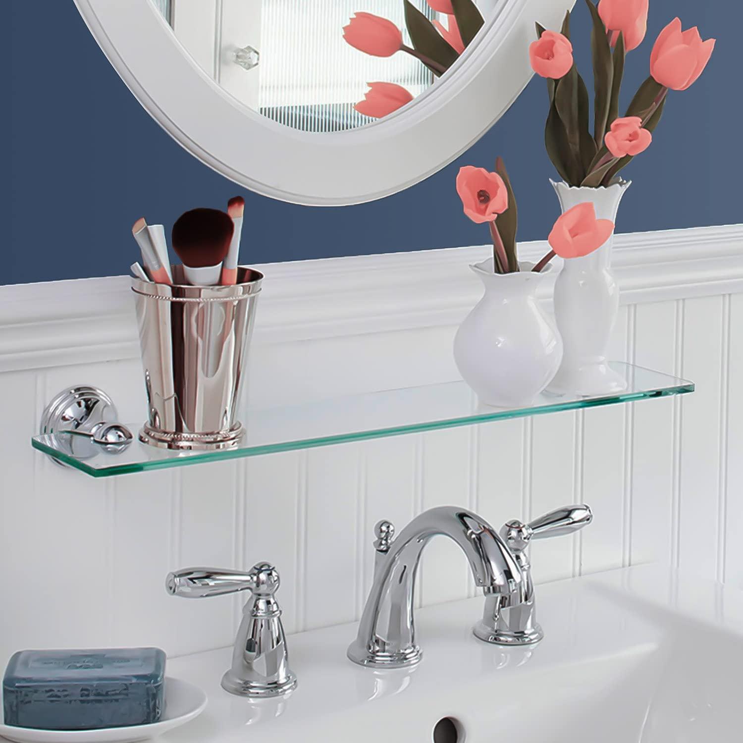 Latitude Run® Glass Accent Shelf with Adjustable Shelves
