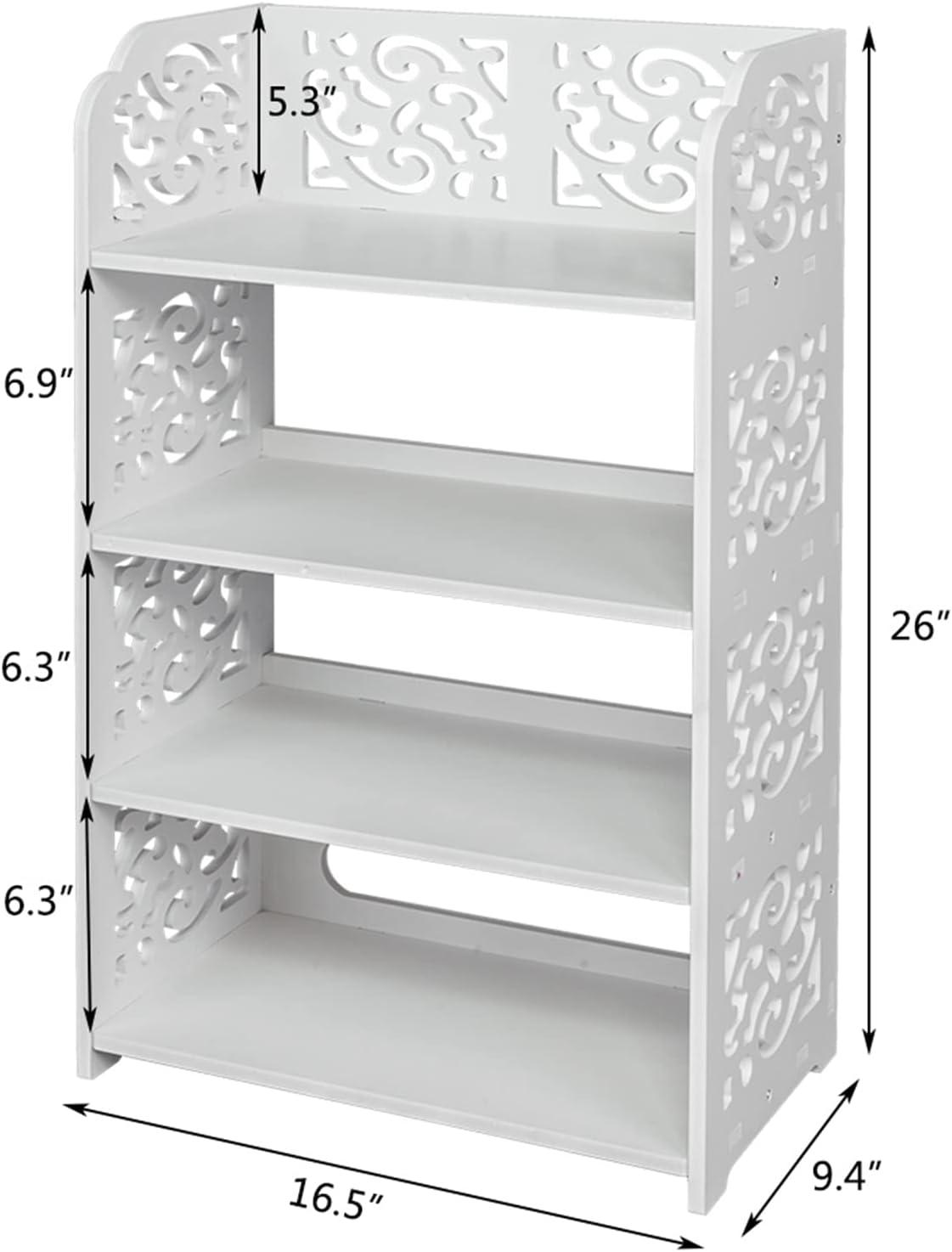 White 4-tier Shoe Rack Organizer Storage Shelf White