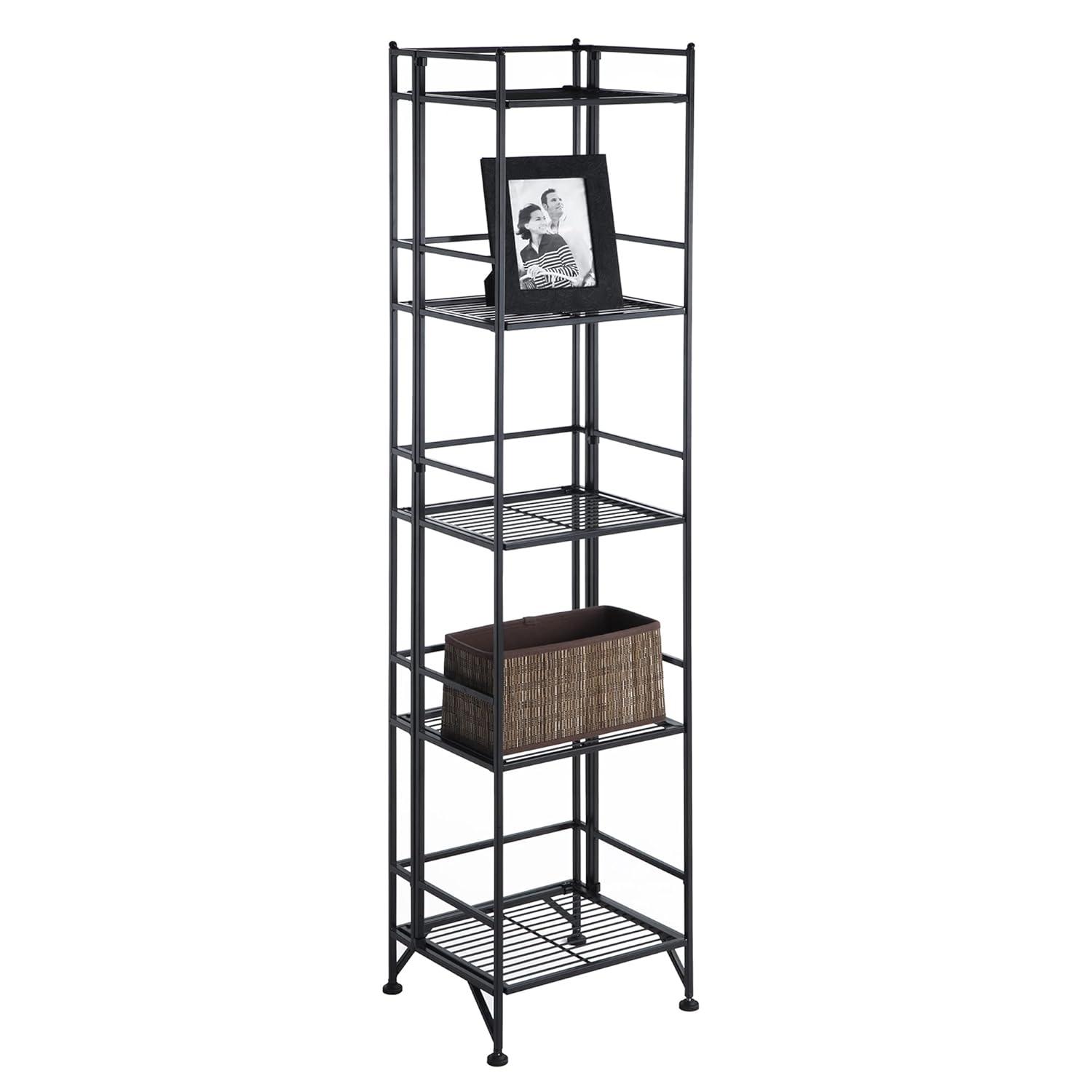 Convenience Concepts Designs2Go 5-Tier Folding Metal Shelf in Black Metal Finish