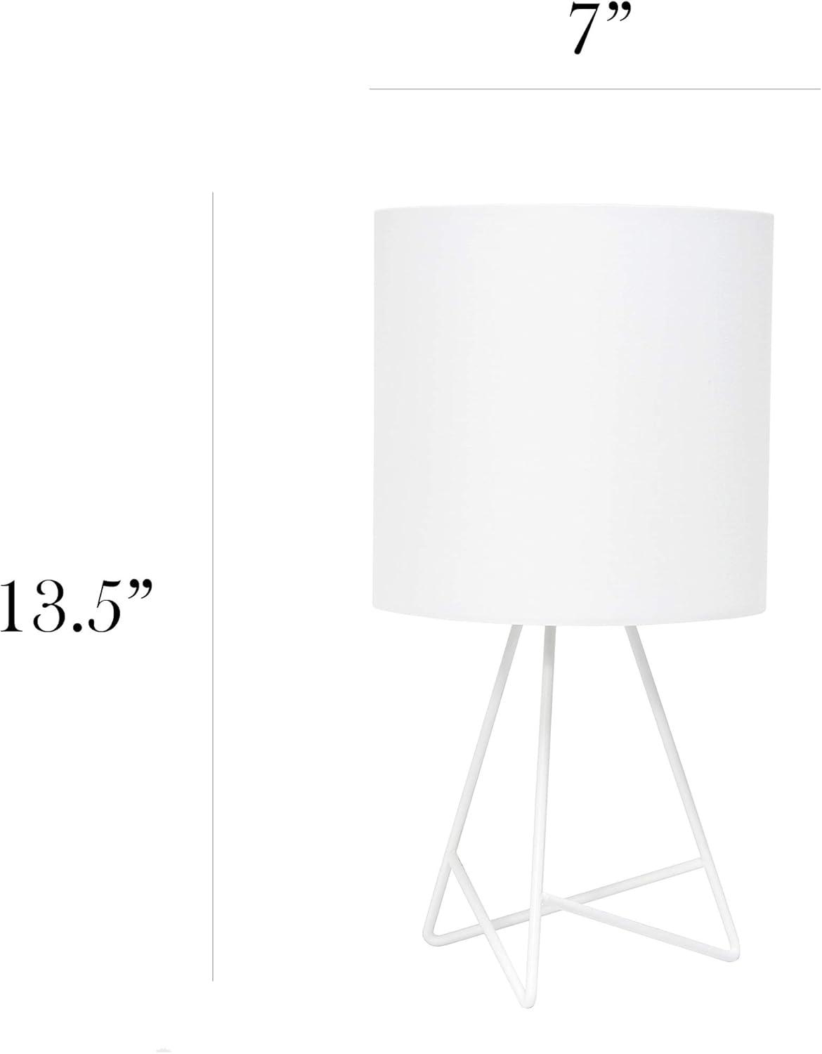 Down To The Wire Table Lamp with Fabric Shade White - Simple Designs: Modern Nightstand Light, ETL Listed