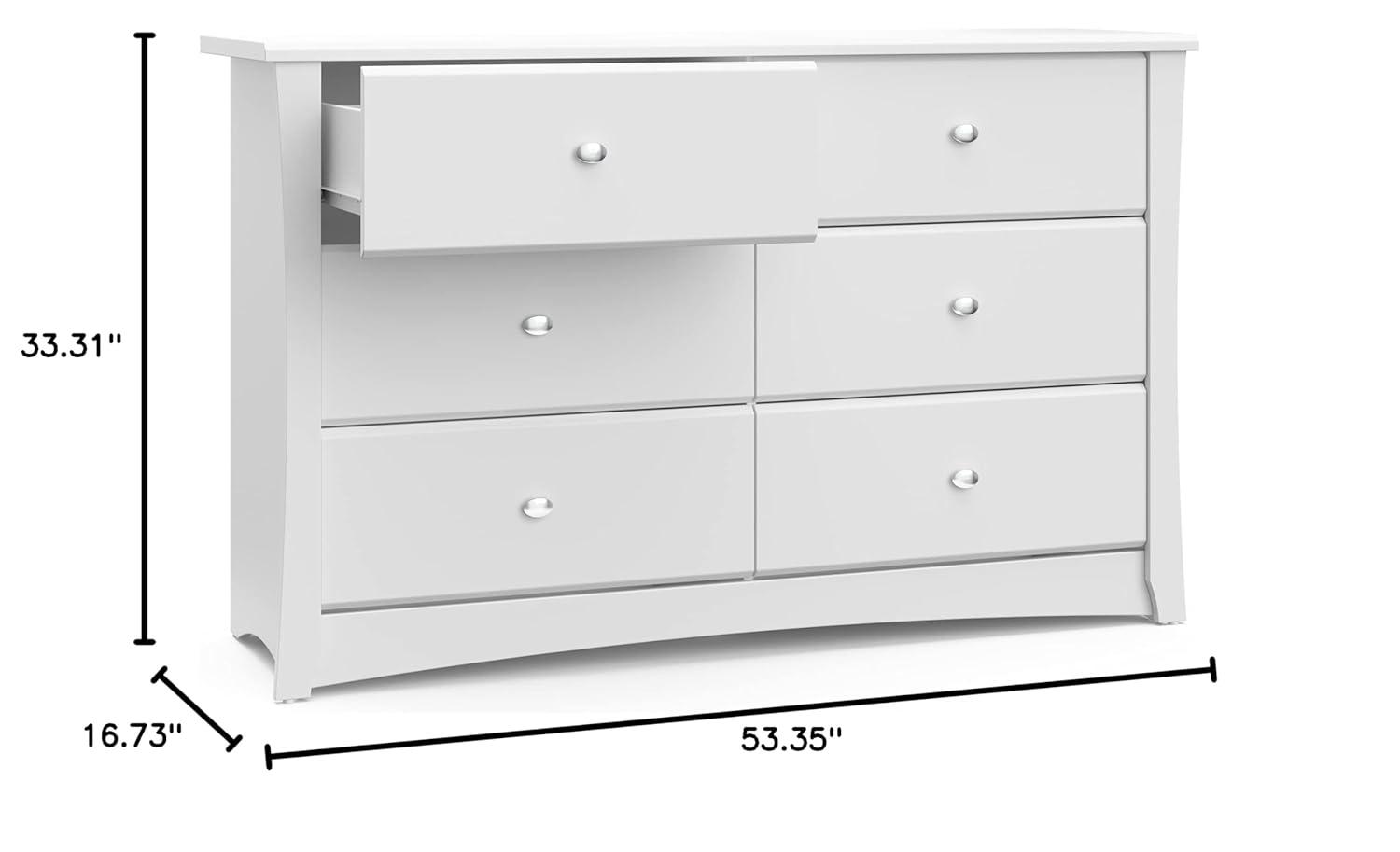 Crescent 6 Drawer Double Dresser