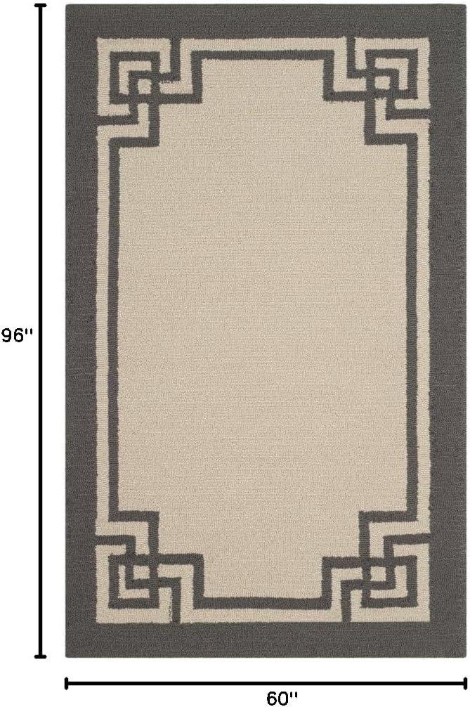 SAFAVIEH Four Seasons Yasim Geometric Area Rug, Ivory/Charcoal, 5' x 8'