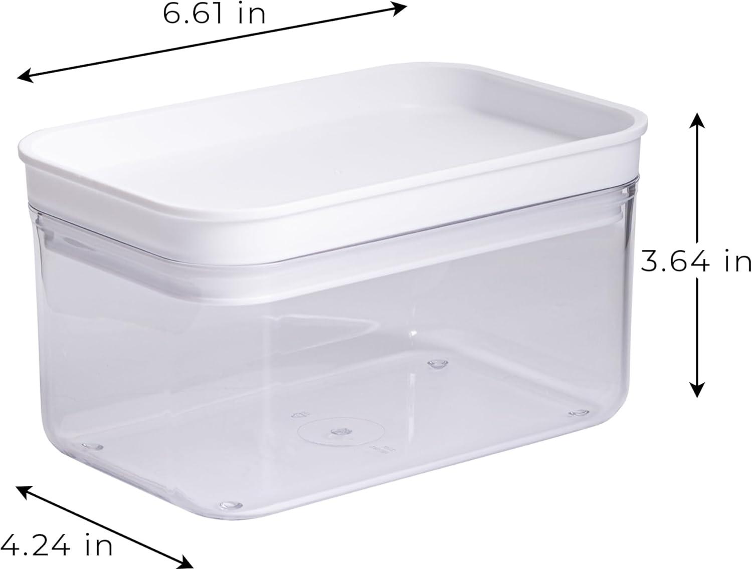 Mainstays Rectangular Plastic Food Storage Canister - Small -  6.61" x 4.24" x 3.64"