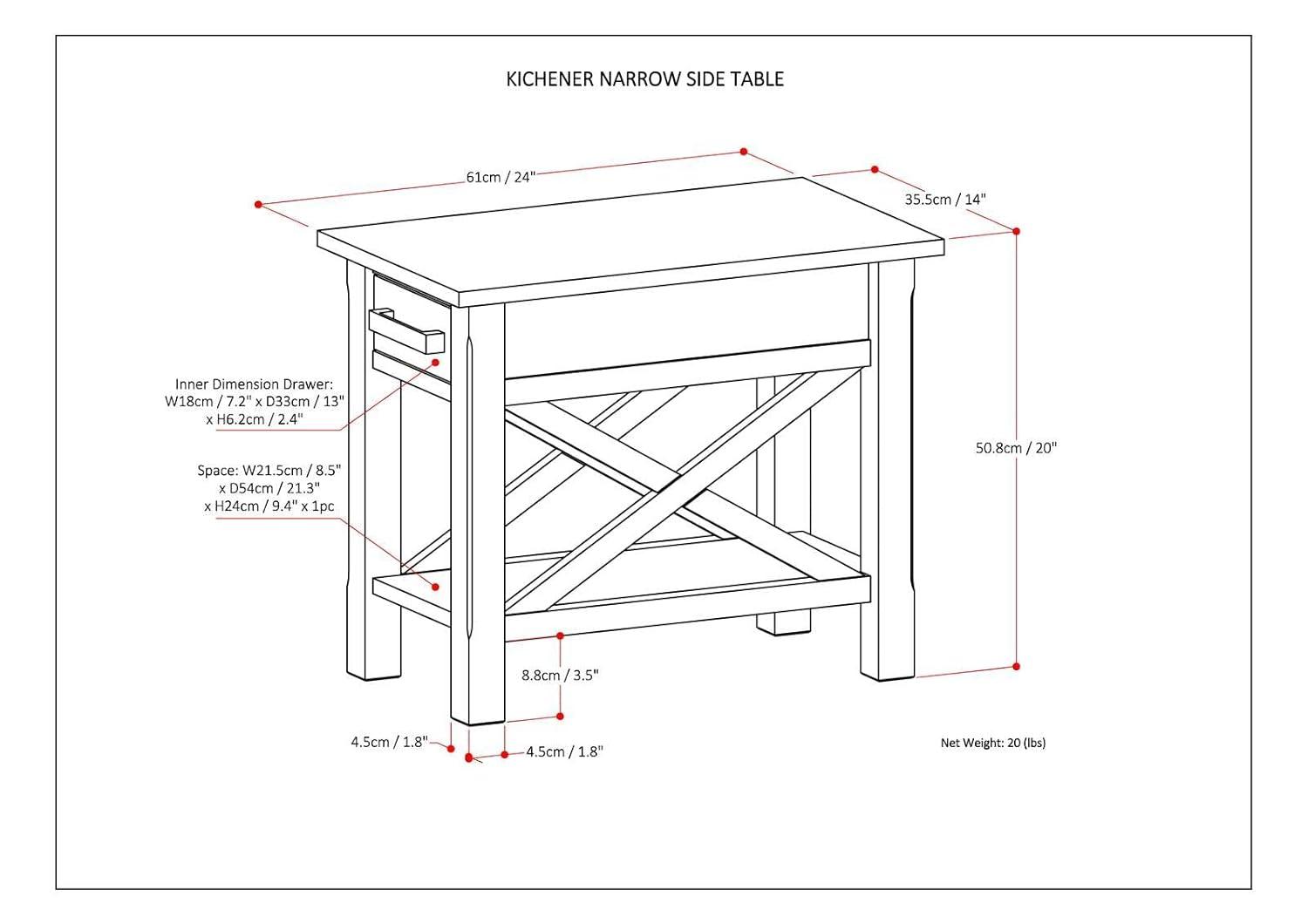 Simpli Home Kitchener End Table with Storage