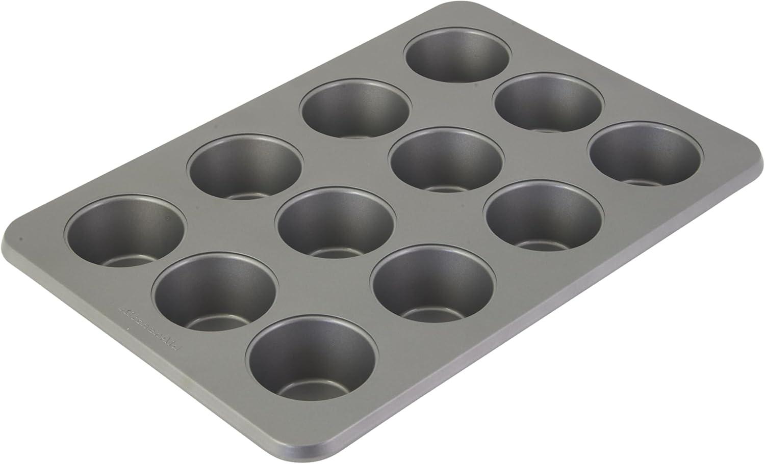 12-Cup Nonstick Aluminized Steel Muffin Pan, Silver