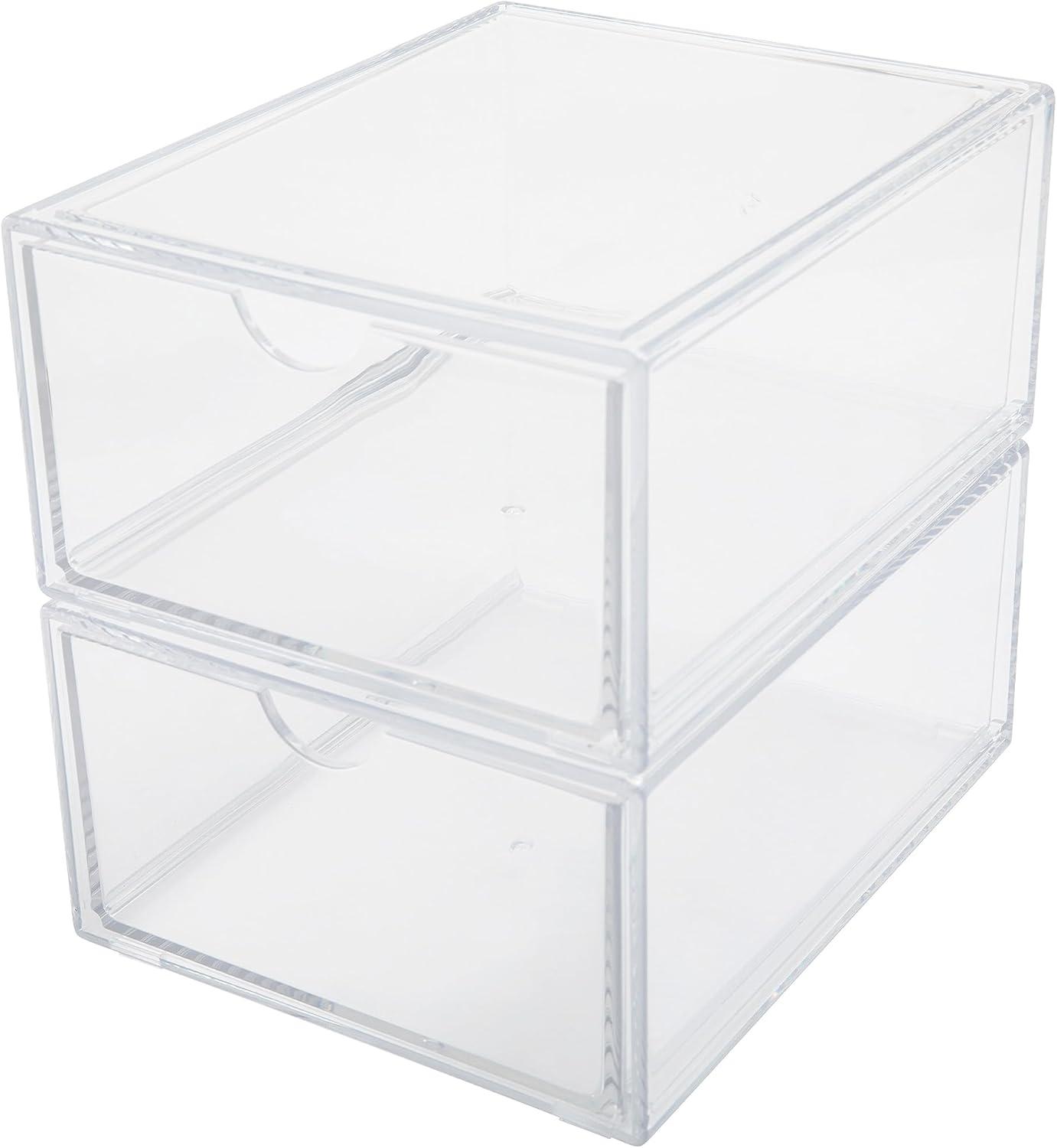 Thomas Martha Stewart Plastic Desktop Storage Box with Half Moon Opening Pullout Drawer