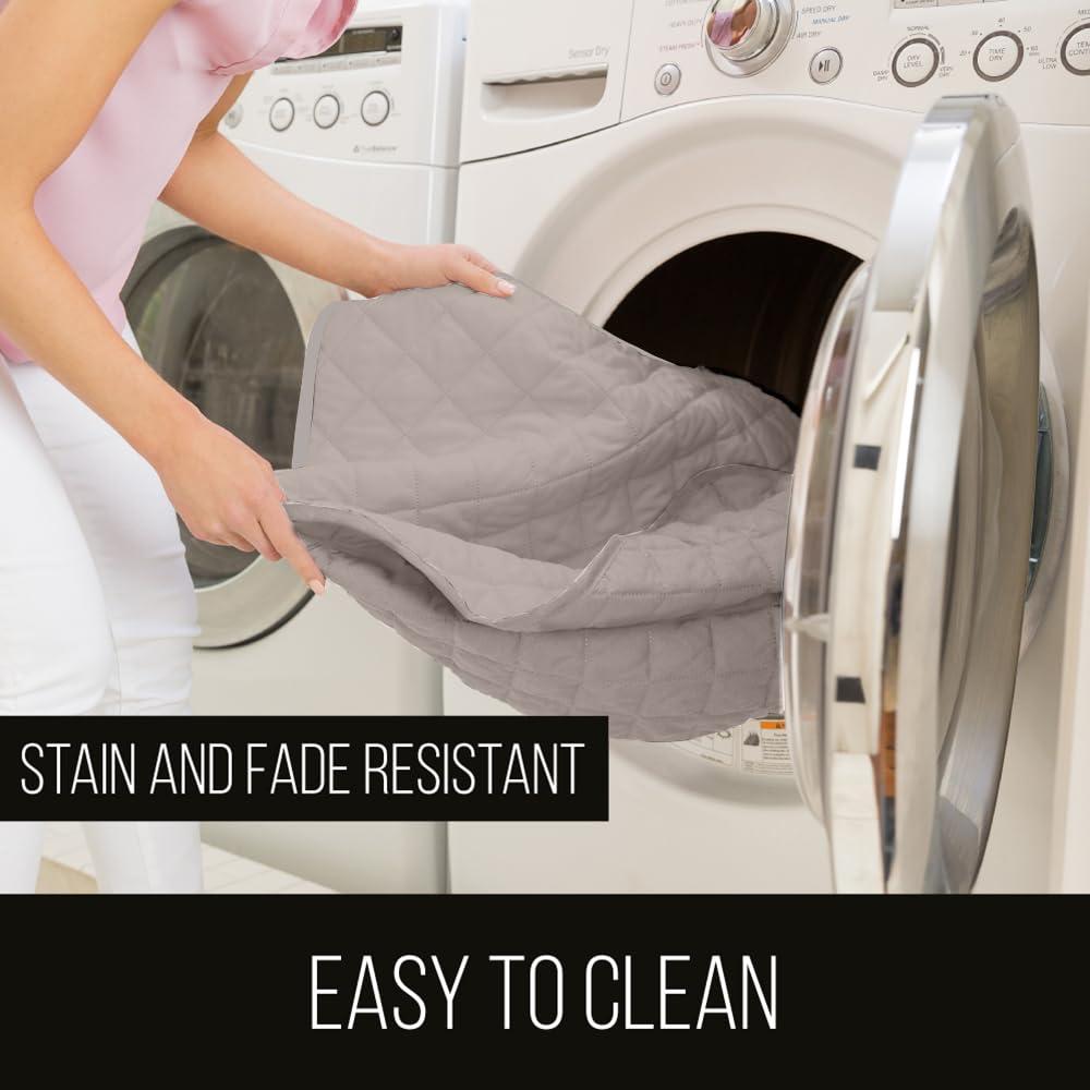 Sofa Shield Sectional Slip Cover, Large Cushion Protector for 30x30" Seat, Light Taupe