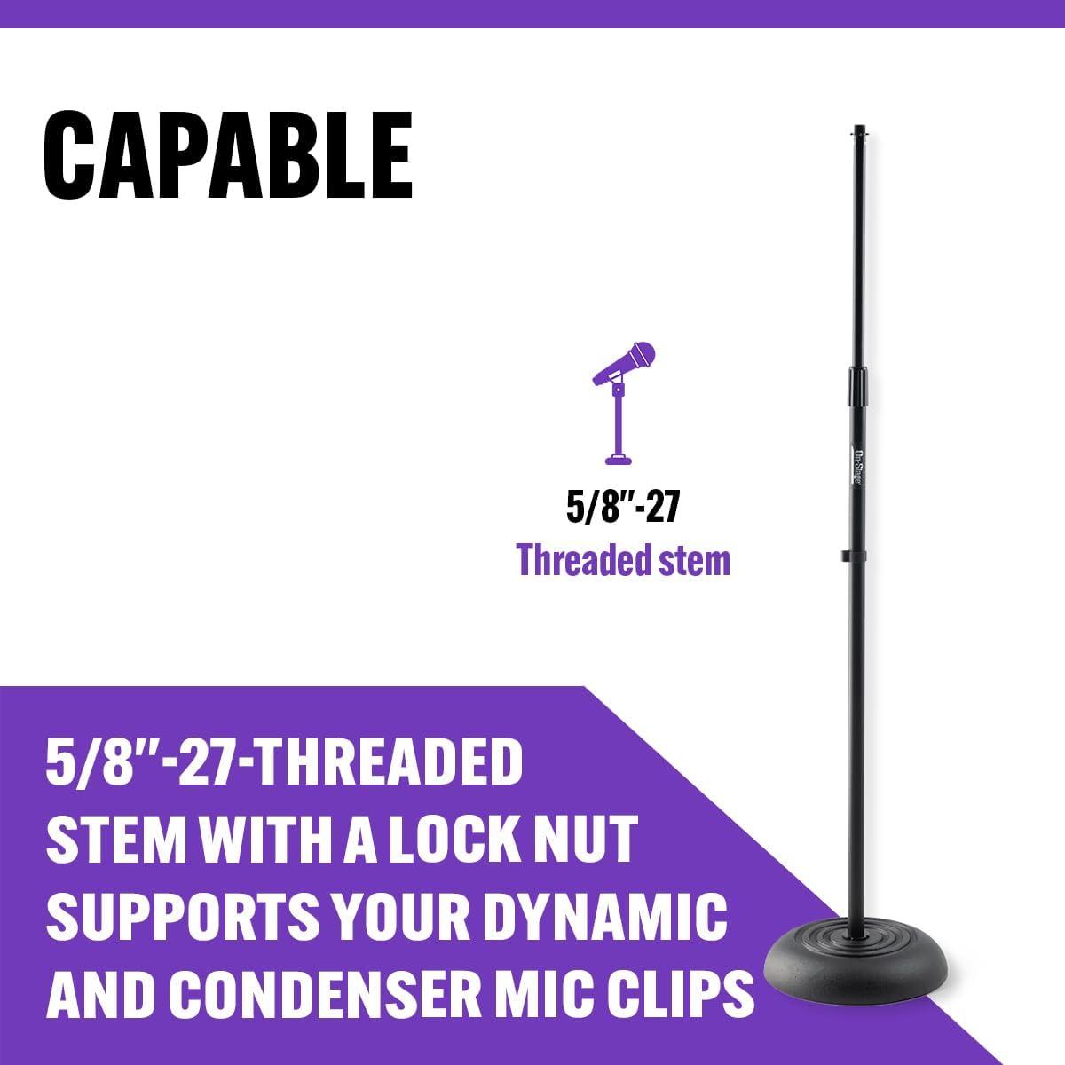 On-Stage MS7201B Round Base Microphone Stand
