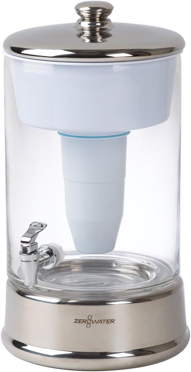 ZeroWater 2.5 Gallon Stainless Steel and Glass Water Filter Dispenser