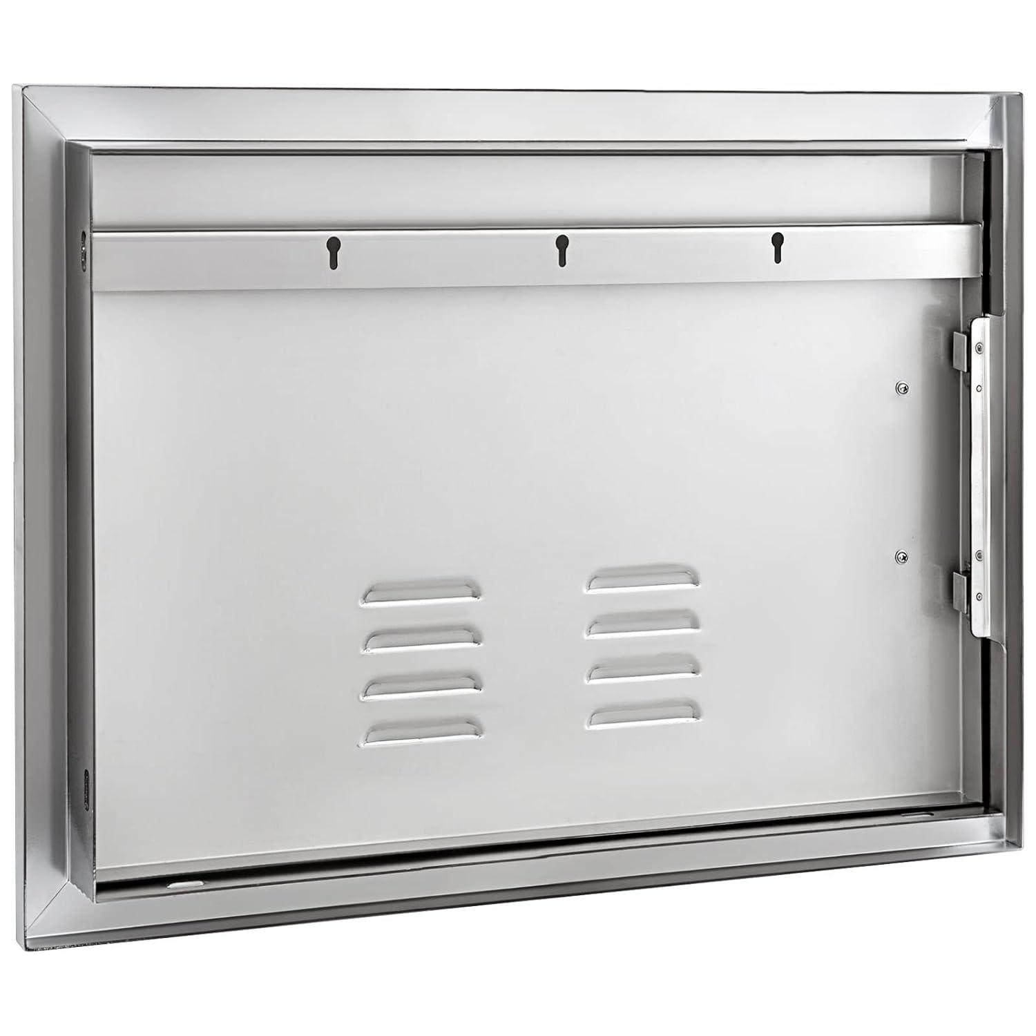 24 in. W x 17 in. H Single Outdoor Kitchen Door BBQ Access Door Stainless Steel Flush Mount Door Wall Vertical Door
