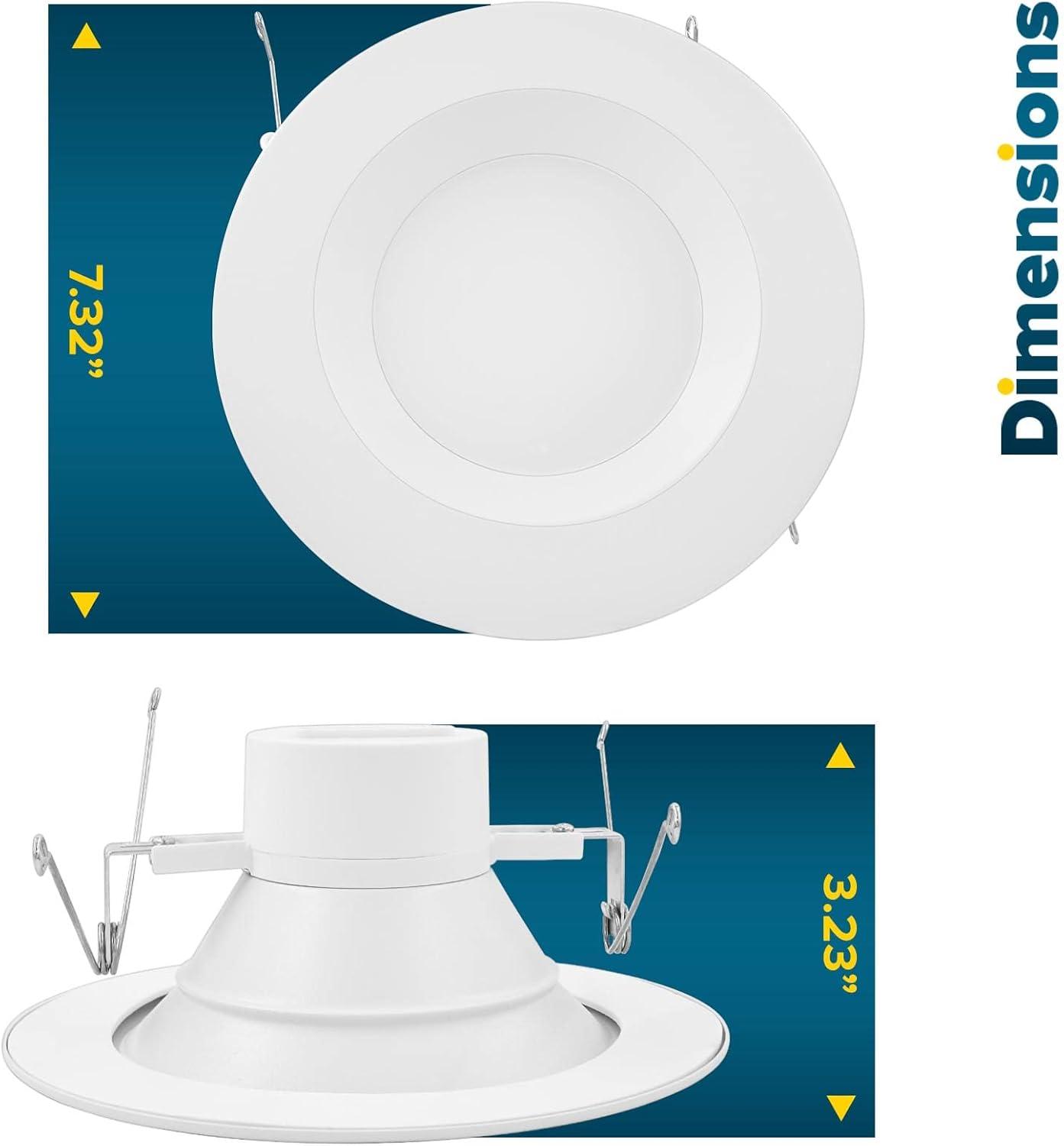 6'' Selectable Color Temperature Dimmable Air-Tight IC Rated LED Retrofit Recessed Lighting Kit