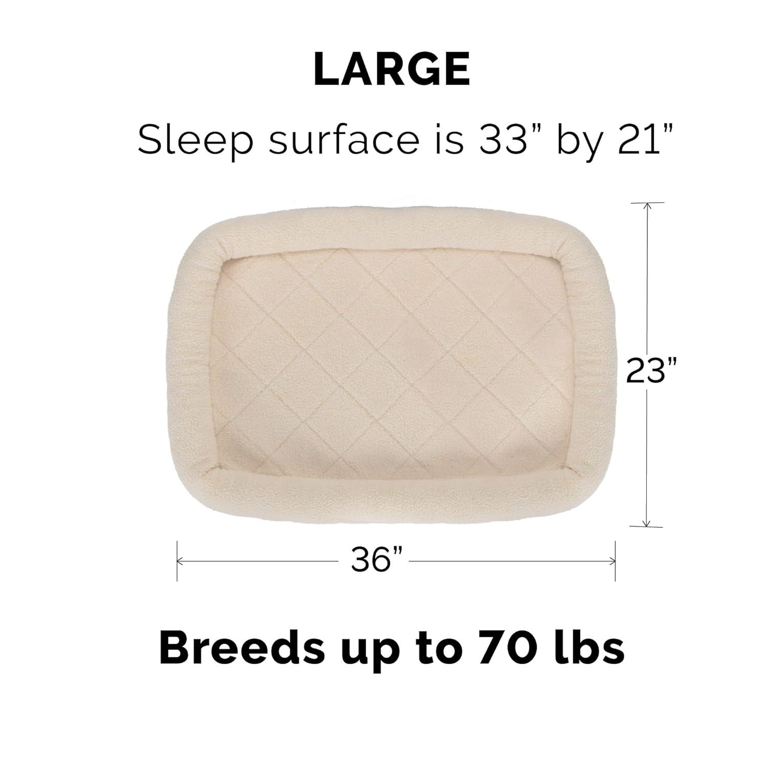 FurHaven Faux Lambswool Crate Bolster Pet Bed