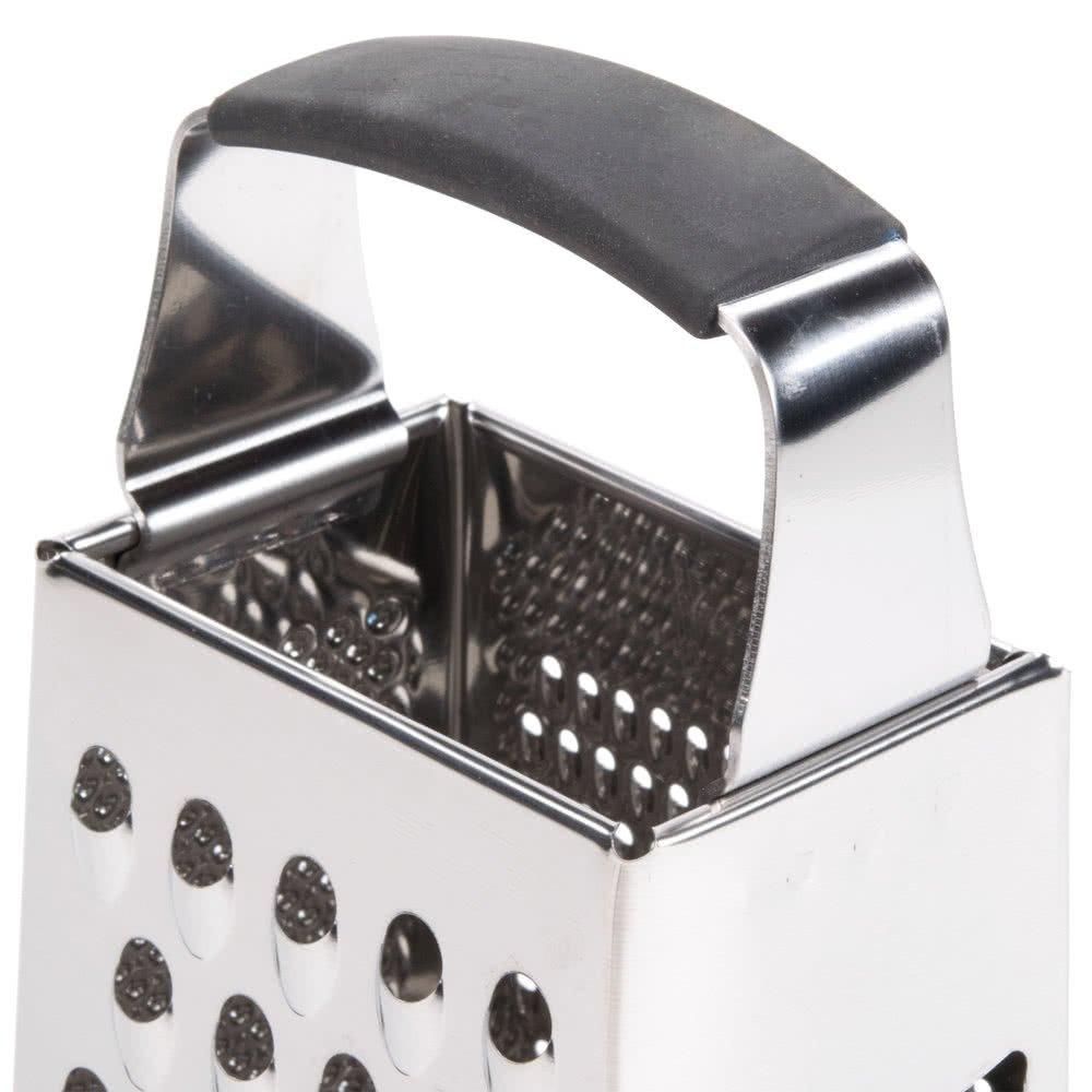 Stainless Steel 4-Sided Box Grater with Plastic Handle