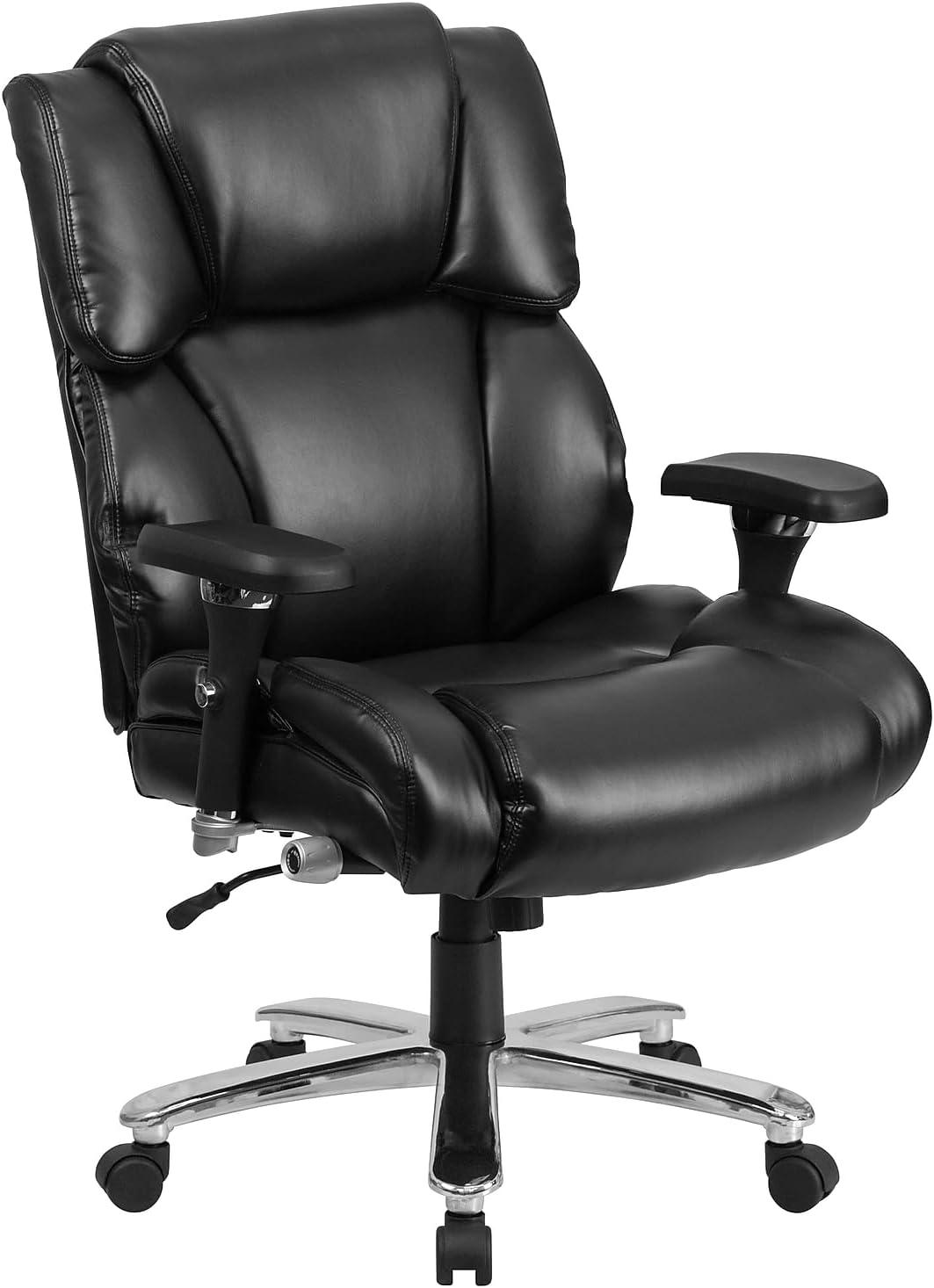 Flash Furniture HERCULES Series 24/7 Intensive Use Big & Tall 400 lb. Rated Executive Swivel Ergonomic Office Chair with Lumbar Knob and Tufted Headrest & Back