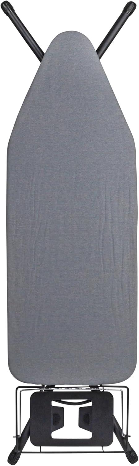 Household Essentials Wide Mega Ironing Board 4-Leg Matte Black Frame Gray Cover: Collapsible Metal, 59" x 18.75", 18.44 lbs