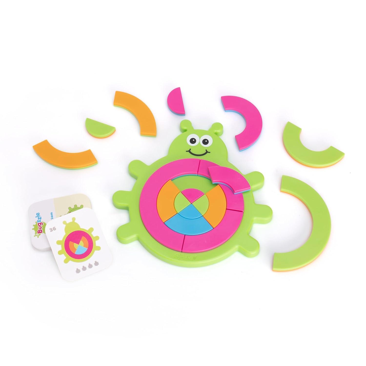 Fat Brain Toys Bugzzle Kids Puzzles Ages 3+ - Match-The-Picture Fraction-Learning Brainteaser, Toys for Kids