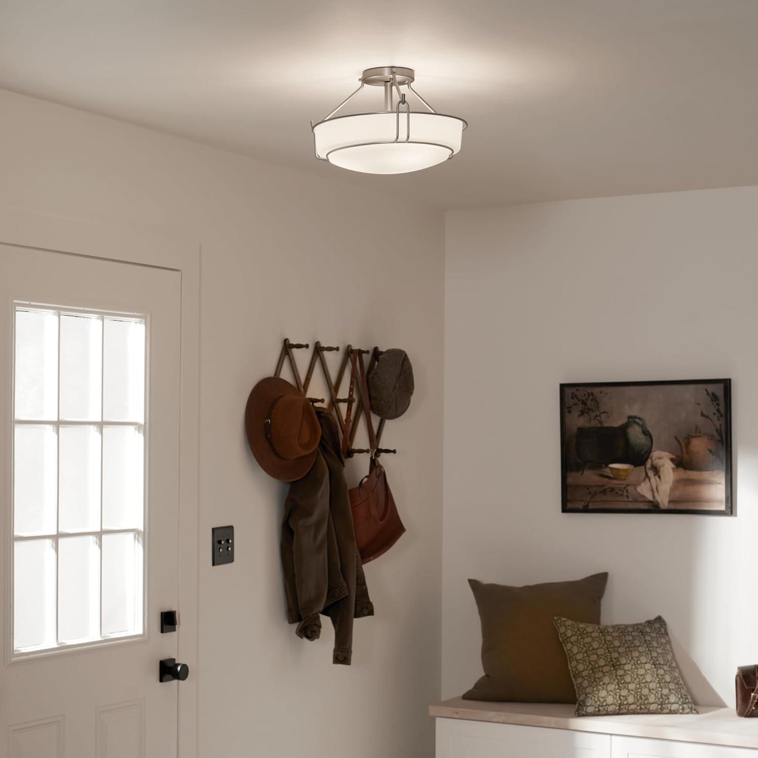 Kichler Lighting Alkire 3 - Light Semi-Flush Mount in Brushed Nickel