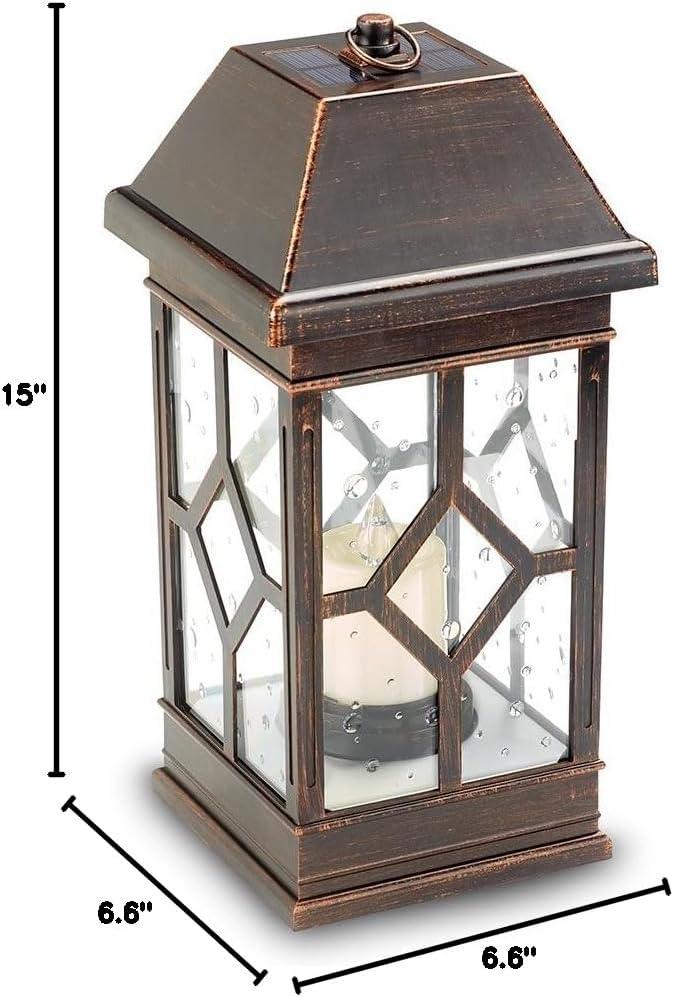 Smart Solar 3965KR1 15 in. San Felipe II Solar Lantern - Bronze