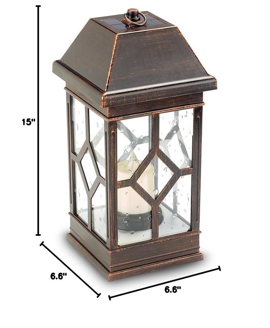 15 in. San Felipe II Solar Lantern - Bronze