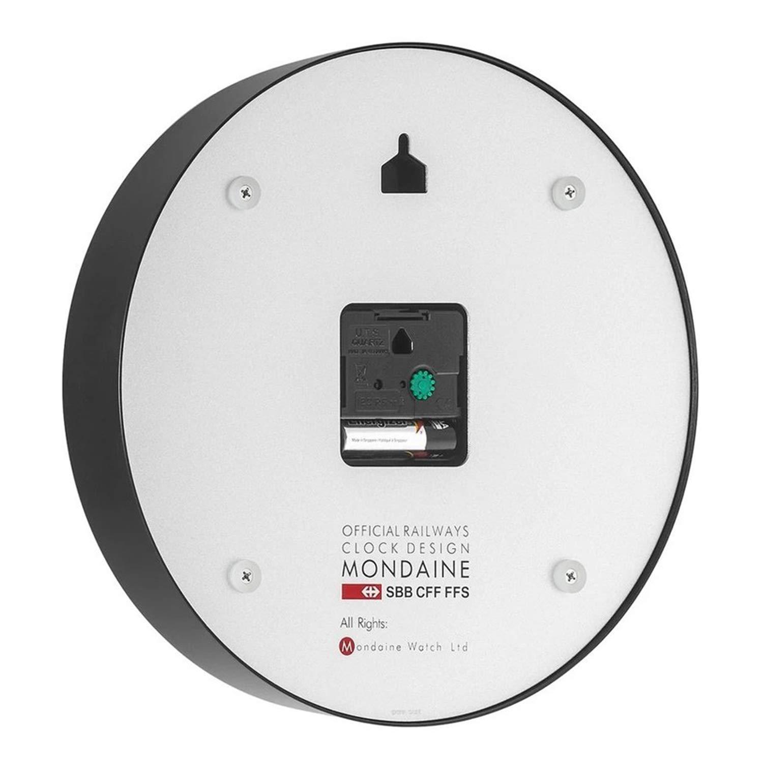 Mondaine - A990.Clock.64SBB Wall Clock - Black Dial Black Frame - Wall Clocks - Made in Switzerland