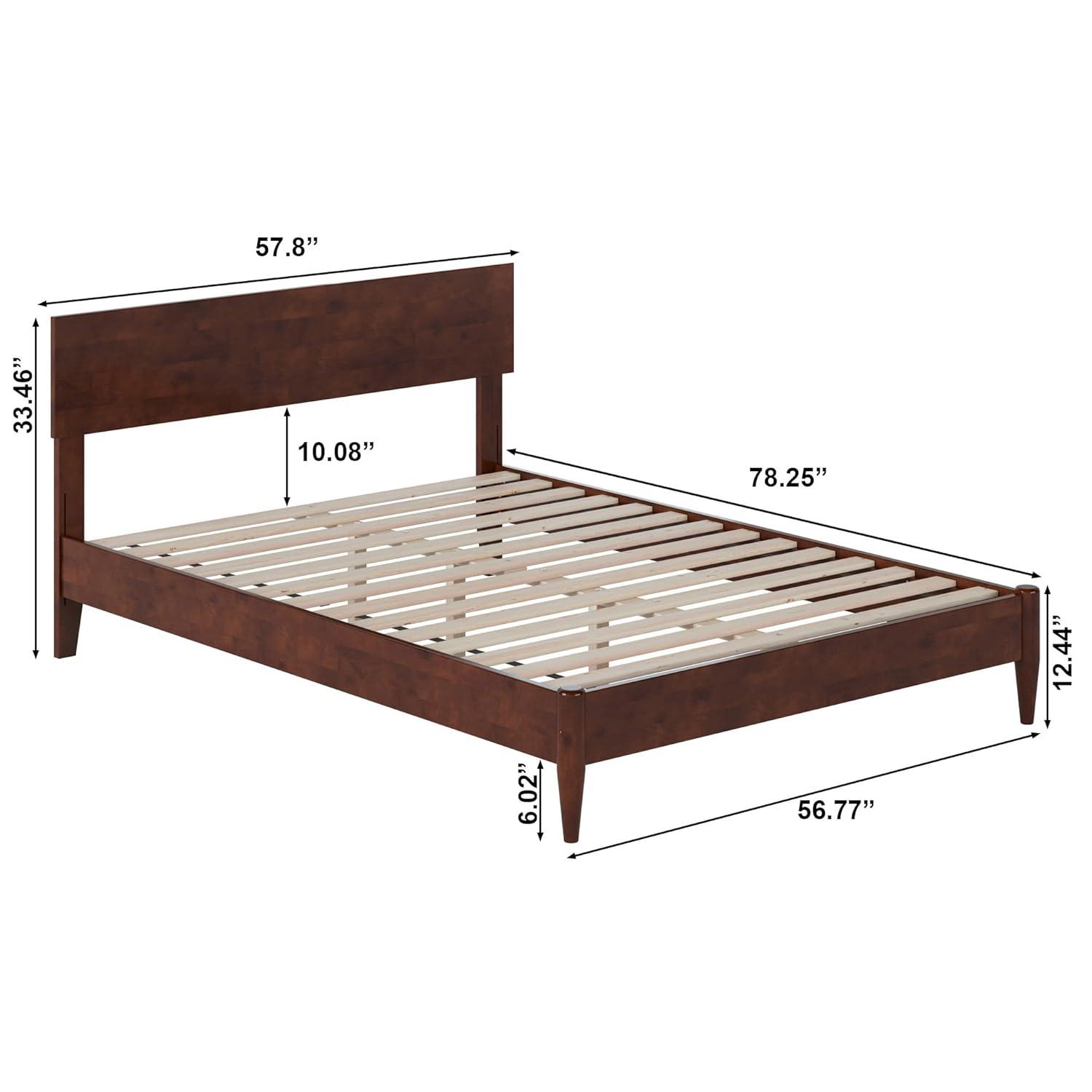 AFI Aria Queen Modern Solid Wood Low Profile Platform Bed, Walnut