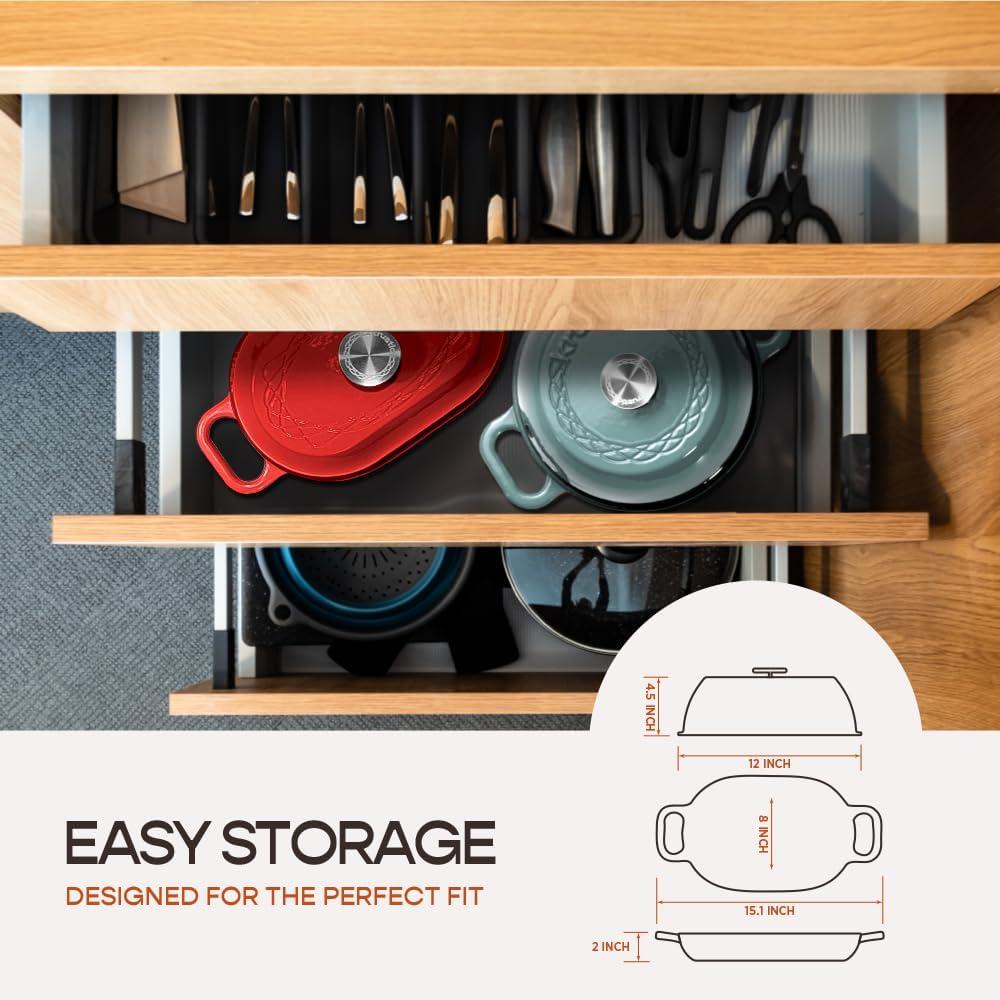 Cherry Blaze Enameled Cast Iron 5.5 Quart Dutch Oven with Lid